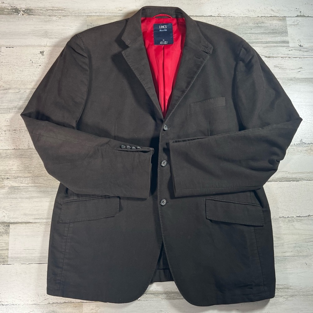 LINCS David Chu Men’s Blazer Sport Coat Brown 3-Button Size XL